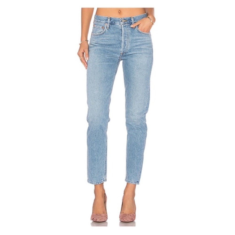 Agolde Premium Straight Denim Jeans 26 Light Wash